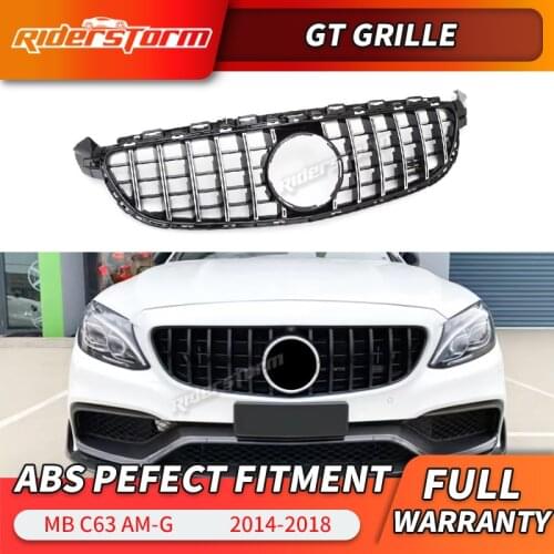 GT style grill for mercedez C63 amg C63s car styling GT racing grille for W205 C63 coupe front bumper grille 2014-2018
