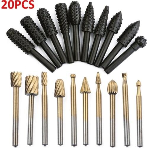 Rotary File Tool Round Shank Milling Cutter Rotary Burrs Grinding Polishing Woodworking Engraving Tools Bit