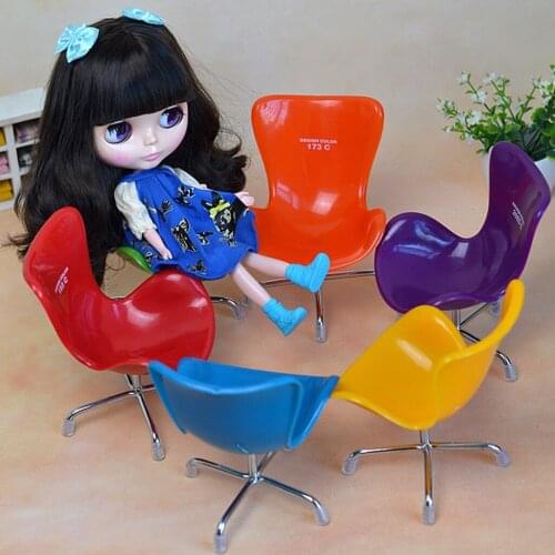 1/6 Scale BJD Doll Purple Lounge Swan Chair Model for Figures for Blythe Room Life Scenes Decor