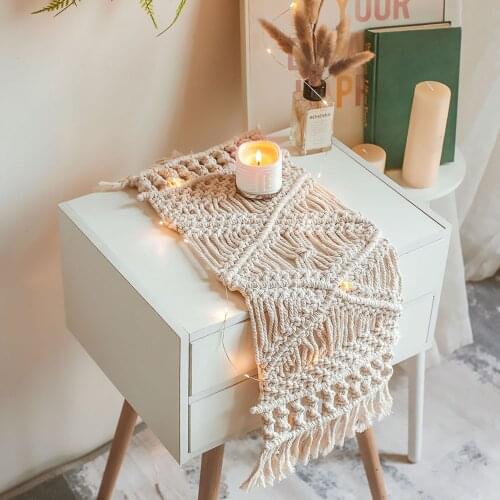 Bohemian Table Runner Hand-woven Placemats Macrame Tapestry Table Runner With Tassels Wedding Party Home Decoration 22x62cm