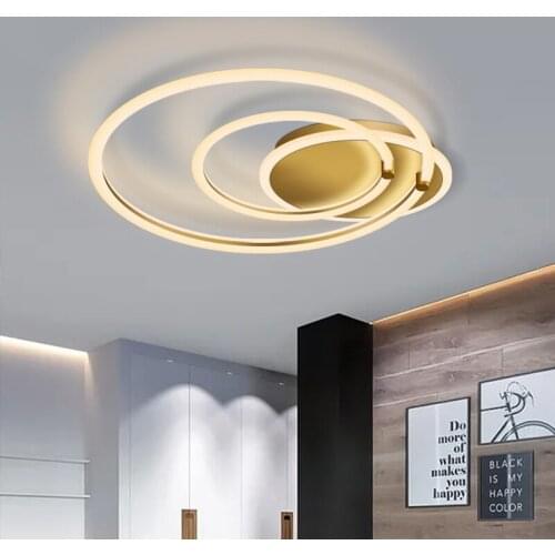 LED Lamp Living Room Lamp Modern Ceiling Lamp Golden Aluminum Round Combination Lamp Bedroom Lamp Study Lighting