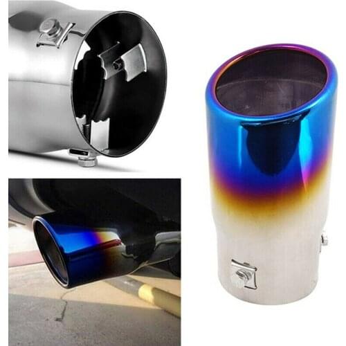 Universal Car Exhaust Muffler Tip Round Stainless Steel Pipe Chrome Exhaust Tail Muffler Car Accessories Muffler