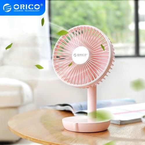 ORICO USB Desktop Fan 5 Speed Silent Summer Office Home USB Fan 90 Angle Adjustable Internal 4000mAh Charging for Emergency