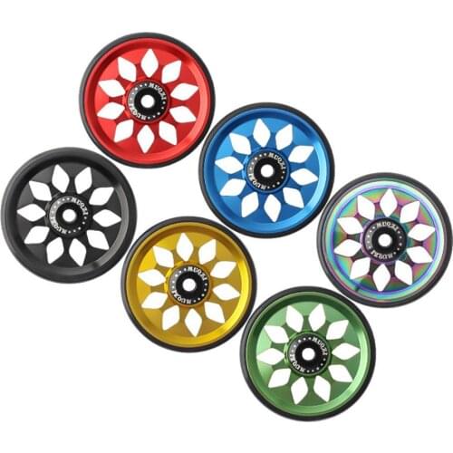 1 Pair Bearing Rear Cargo Rack Push To Walk Wheel Easywheel For Brompton Folding Bike Bicycle Wheel Cycling Parts Accessories