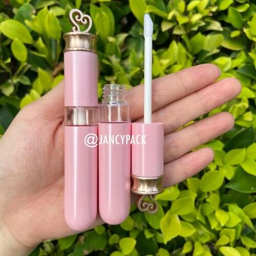 10pcs 6ml Empty Lip Gloss Tubes Pink Gold Heart Shape Cosmetic Containers Refillable Empty Bottles DIY Make Up Tool Empty Tubes