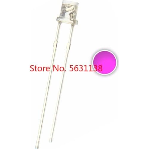 100pc 3mm Pink LED Emitting Diode Flat Top Water Clear 3 mm Transparent LED Lamp Light Beads Wide Angle CREE leds chip wholesale