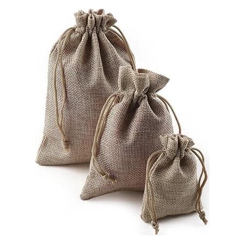 100pcs Burlap Drawstring Gift Bags Sacks Wedding Birthday Party Favors Bags W0309