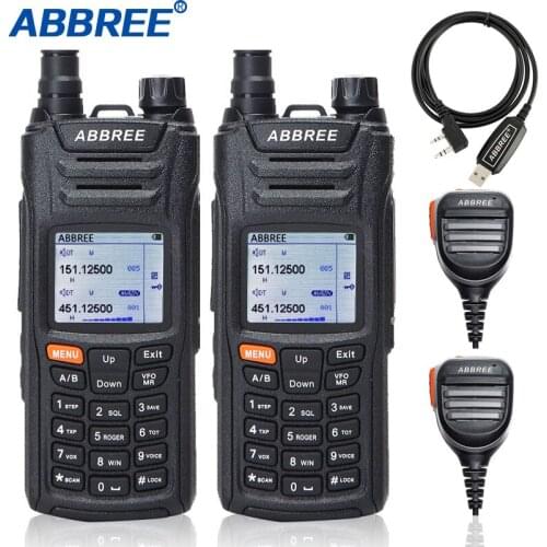 2pcs ABBREE AR-F6 Walkie Talkie Multi-Band Multi-functional VHF UHF DTMF 999CH VOX DTMF SOS Scanning Stopwatch Ham Radio