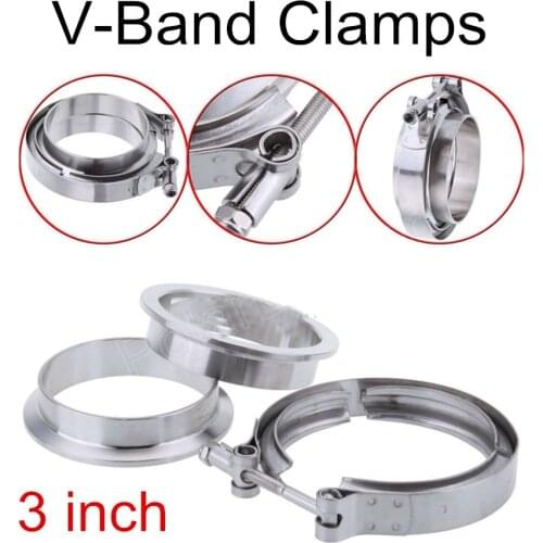 3" inch free shipping Male/Female V-Band Clamp mild Steel and Flange Kit stainless
