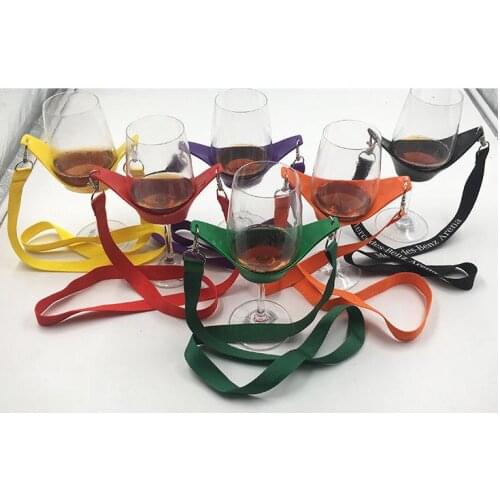 300pcs Wine Yoke Gift Portable Lanyard Wines Glass Holder For Bar Supplies Red Yellow Black Green Orange Purple SN324