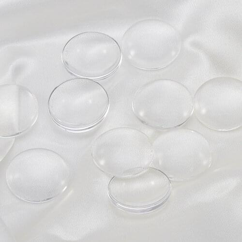50Pcs 15*15mm Clear Round Domed Magnifying Glass Cabochons For round glass inserts pendant Tray