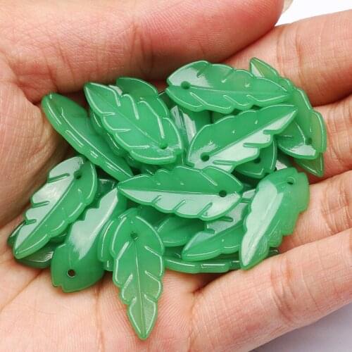 50Pcs Green Color Acrylic Leaves Charms Pendant For Jewelry Making DIY Bracelet Necklaces Earrings Fashion Charm Accessories