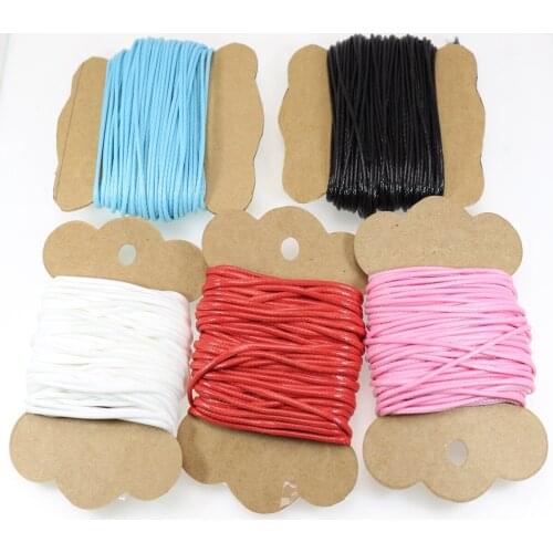50 Yards(45 Meters) Mixed Color Korean Waxed Cord String Thread 1mm for Bracelet Necklace 5 Color with Card packing