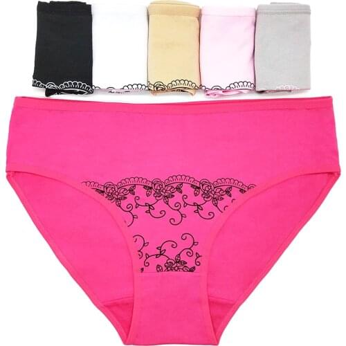 6Pcs Cotton Panties for Woman Underwear Sexy Breathable Soft Lingerie Female Briefs Panty Plus Size XXL XXXXL Womens Underpants