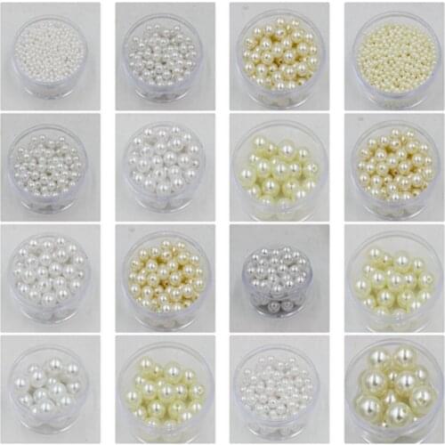 High Quality 3-20mm Pearl Cabochon Round White/Ivoy/Multi Colors Imitation Pearl ABS Beads Jewelry Findings DIY Phone Case