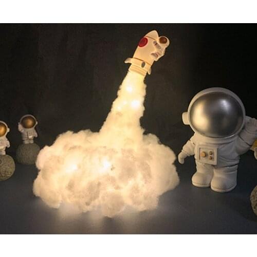 Astronaut Bedside Lamp Kids DIY Special LED Clouds Rocket Bedroom Night Light Intelligent Night Light Corridor Bathroom