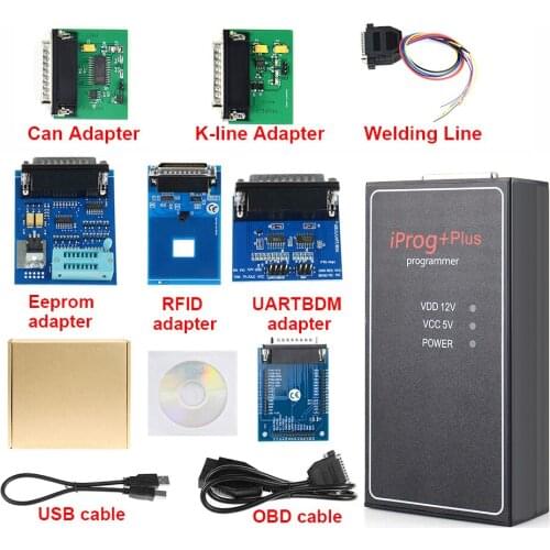 2021 IPROG+ Plus Programmer Diagnosis ECU Key Programmer V85 Support IMMO Correction Airba* Reset with Adapters Pk Carprog