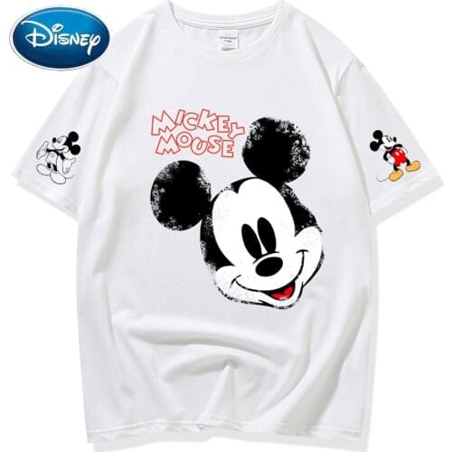 Disney Fashion Mickey Mouse Cartoon Print Short Sleeve Couples Unisex Women T-Shirt Casual Harajuku Summer Tee Tops 7 Colors