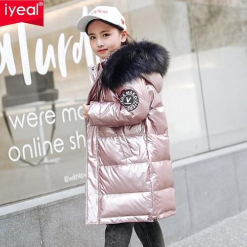 IYEAL Children Coat Jacket Winter Girls Hooded Warm Parkas Parka Coat High Quality Kids Outerwear New Winter Collection