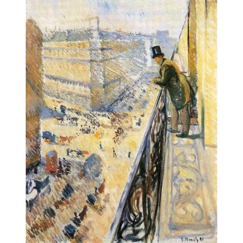 Oil Painting Reproduction on Linen Canvas,street-lafayette-1891 by Edvard Munch,100% handmade,abstract oil painting