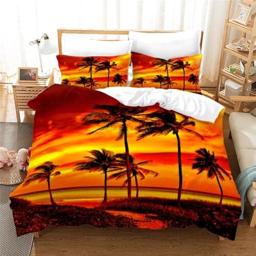 Seaside Scenery 3d Bedding Set Print Duvet Cover Set with Pillowcase Home Textile Twin Full Queen King Size for Bedroom Decors