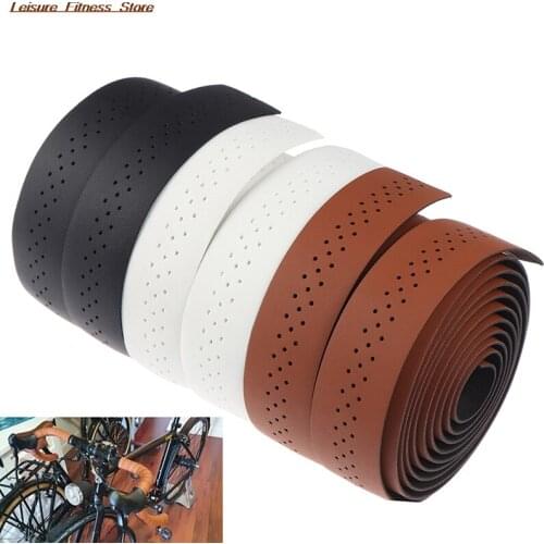 Leather Bicycle Handlebar Tape Road Breathable Soft Bike Handlebar Tape MTB Fixed Gear Belt Bike Faux Perforated Belt