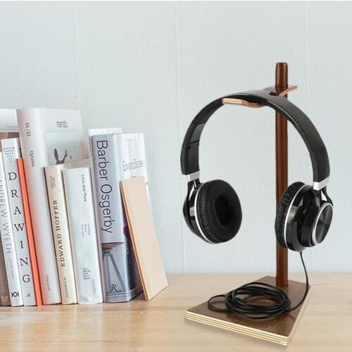 Earphone Bracket Head-mounted Innovative Pure Hand Solid Wood Headphone Display Rack Hanger Holder Stand For Headset Earbuds