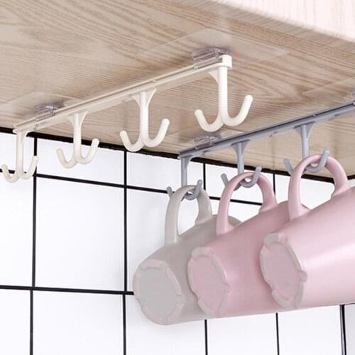 Kitchen Utensil Cup Holder Rack Under Shelf Board Hook Cupboard Hanger Organizer