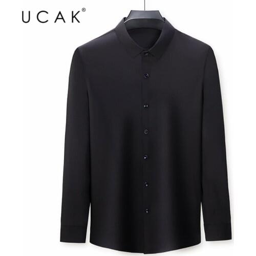 UCAK Brand Autumn New Arrival Casual Men Shirts Clothing Long Sleeve Solid Color Shirt Homme Streetwear Man‘s’ Clothes U6117