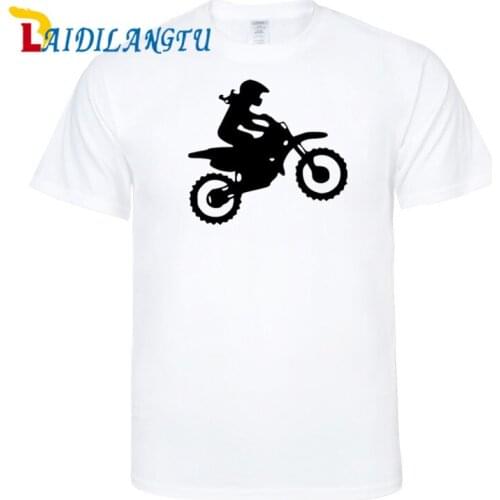 Novelty Dirt motocross girl female rider Motorcycle funny Printing Plus Size O-Neck Tshirt Fashion Streetwear Hip-Hop Short Tees