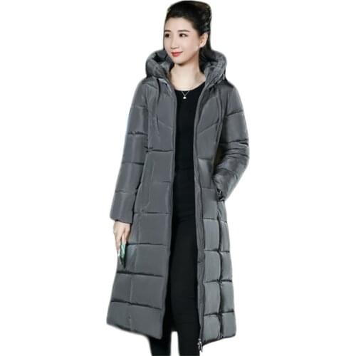 Winter coat women gray M-6XL plus size hooded parkas 2020 autumn new Korean fashion long thick warmth down cotton jackets JD932