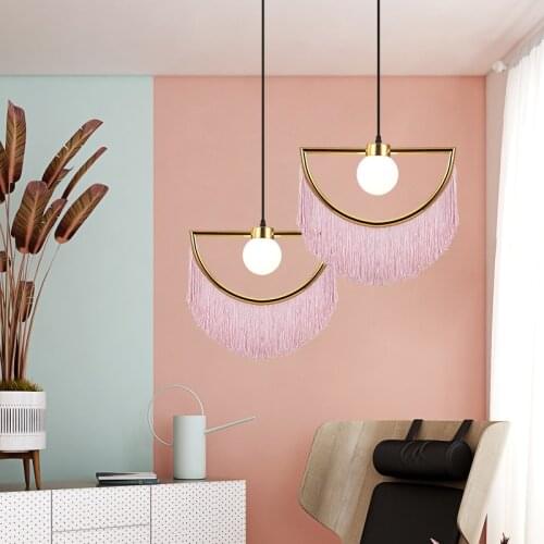 Nordic modern Cloth Art Restaurant Pendant Lights Coffee Bar Bedroom Pendant Lamp Foyer Hanging Light Home Deco WJ430
