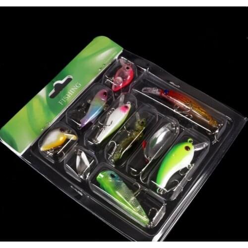 10 Card-mounted Lure Bionic Hard Bait Mini Minobo Grilled VIB Sequined Fat Fake Bait Set