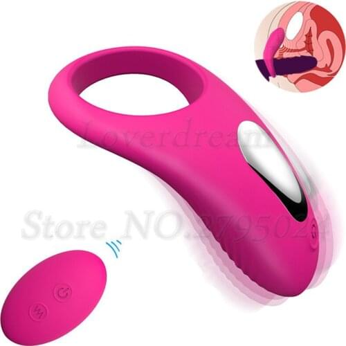 Penis Vibrating Ring Delay Ejaculation Cock Strapon Pussy Massager Vagina Stimulator Anal Dildo Vibrator Sex Toys for Men Women