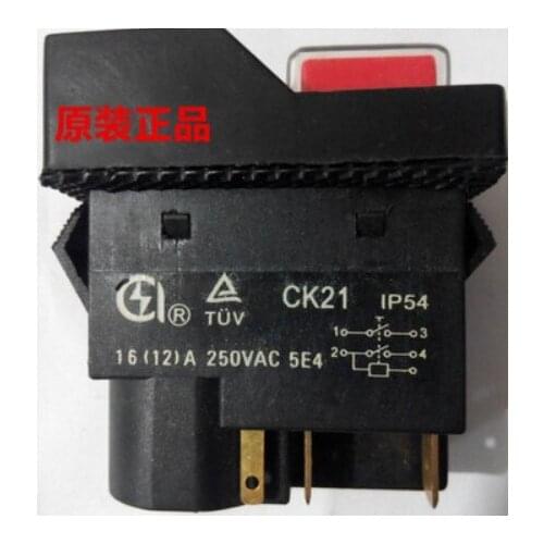 AC250V 16A Waterproof Electromagnetic Push Button switch 5 Pins 220-240V Coil Magnetic Starter Power Tool Safety Switch