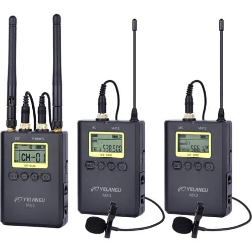 YELANGU MX3 High Sensitive Real-time Monitoring Headset Recording Wireless Microphone Supporting Dslr Cameras