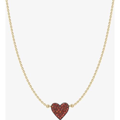 SLJELY Fashion Brand S925 Sterling Silver Zircon CZ Love Heart Necklace for Women Girls Exquisite Fine Jewelry Gift