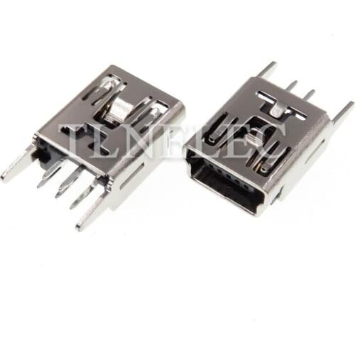 10pcs Micro USB Receptecle Mini Famale Socket USB Data Interface Connector 5 Pin 180 Degree DIP Adaptor