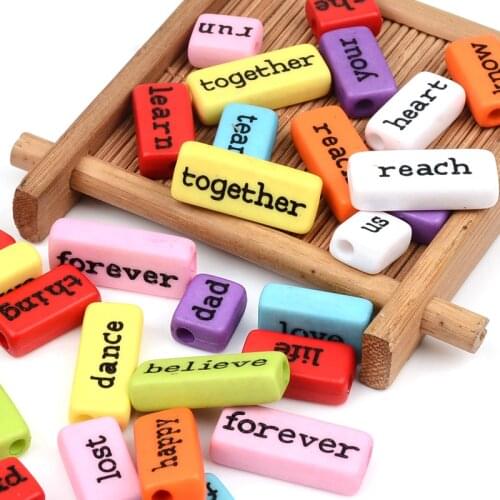 10x18mm Letter Beads Acrylic Beads Square Loose Spacer Beads For Jewelry Making Handmade Bracelet Necklace Diy Accessories