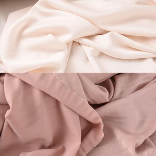 140CM Wide Pink Beige Solid Color Triacetate Polyester Fabric for Summer Spring Dress Coat Jacket Suit H690