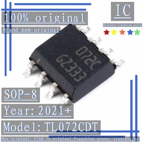 2021+100% Brand new original 10PCS-50PCS TL072CDT SOP-8 Operational amplifier dual 4MHZ 16V
