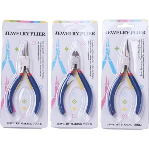 3pcs Stainless Steel Jewelry Pliers Handle Anti-slip Splicing Fixing Cutting Tools for Jewelry Making DIY Handmade Accessories