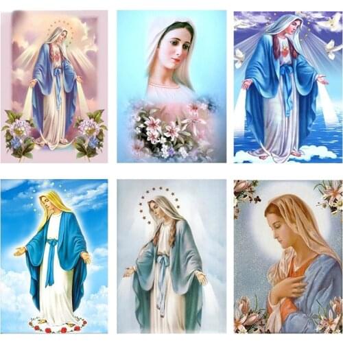 5D Diy Diamond Painting Religion Diamond Embroidery Full Diy Mosaic Cross Stitch Kits Religious Woman Home Decoration