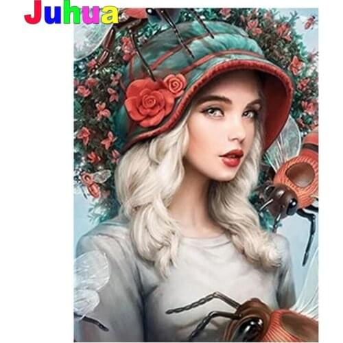 Anime beauty Full drill 5D DIY Diamond Painting Mosaic art flower girl Diamond Embroidery gift stitch home Decor drop shipping