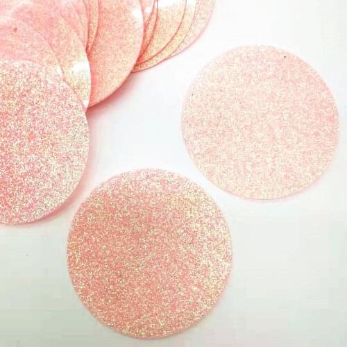 50g Glitter Pink Large Round Sequins 50mm PET Flat Paillette For Belly Dance Costumes With 1 Side Hole