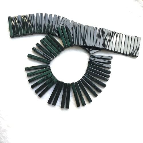 Natural Black Agat e Onyx Beads,Long Strip Beads 4x5x35mm Blade,Necklace Beads,Jewelry DIY Finding,Top Drilled,1string of 76pc