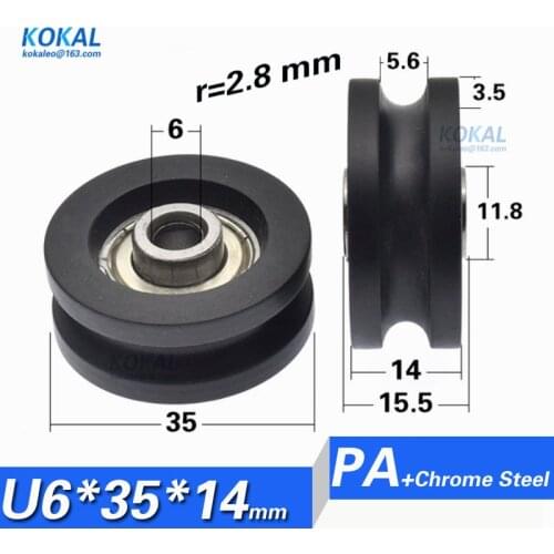 [U0635-14]10PCS non-standard outer diameter 35mm 1.38" U/V Grooved Sliding Window DOOR roller wheel Aluminium alloy guide wheels