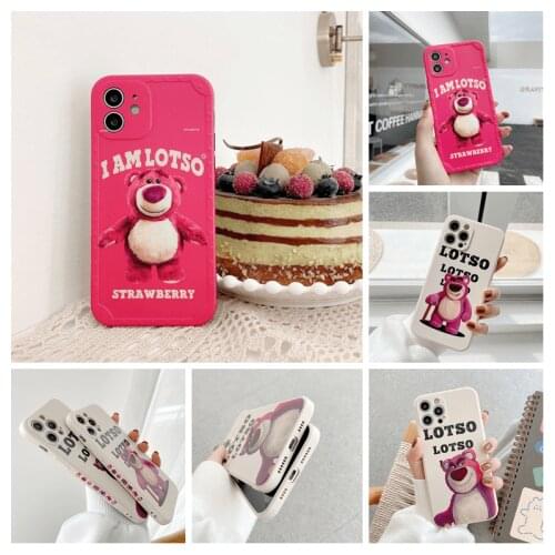 Disney Toy Story Lotso Silicone Phone Case for iPhone 12 11 Pro Max Mini XS X XR 7 8 Plus SE 2 Cute sweet girl Shockproof Case