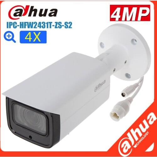 Dahua International Version IPC-HFW2431T-ZS-S2 4MP POE IR60M 2.7 mm–13.5 mm Motorized vari-focal Bullet Network IP Camera