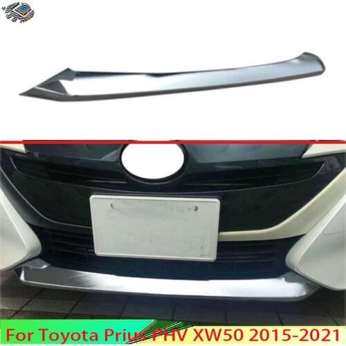 For Toyota Prius XW50 PHV 2016 2017 2018 Decorate Accessories ABS Chrome Plated Before The Bar Bumper Cover Shield Trim